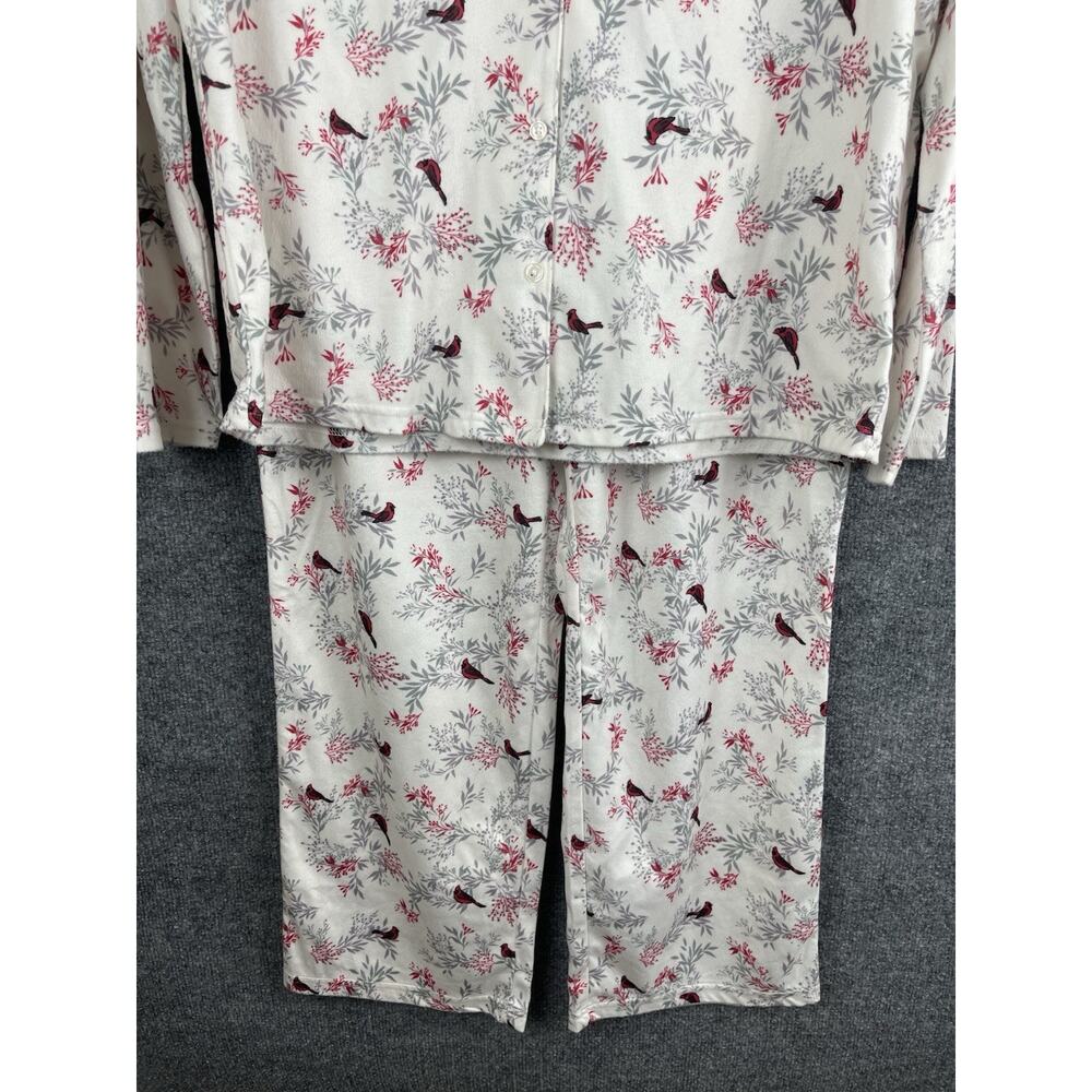 Adonna Sleepwear Size Large Spring Red Cardinal's Prints Soft - Picture 3 of 12